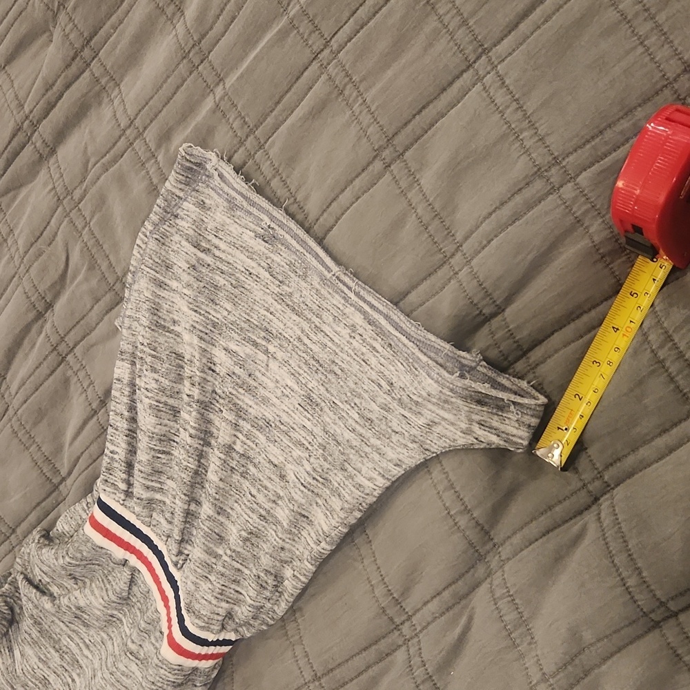 Mossimo Supply Co. Heather Gray Romper with Tricolor Waistband - Picture 7 of 8